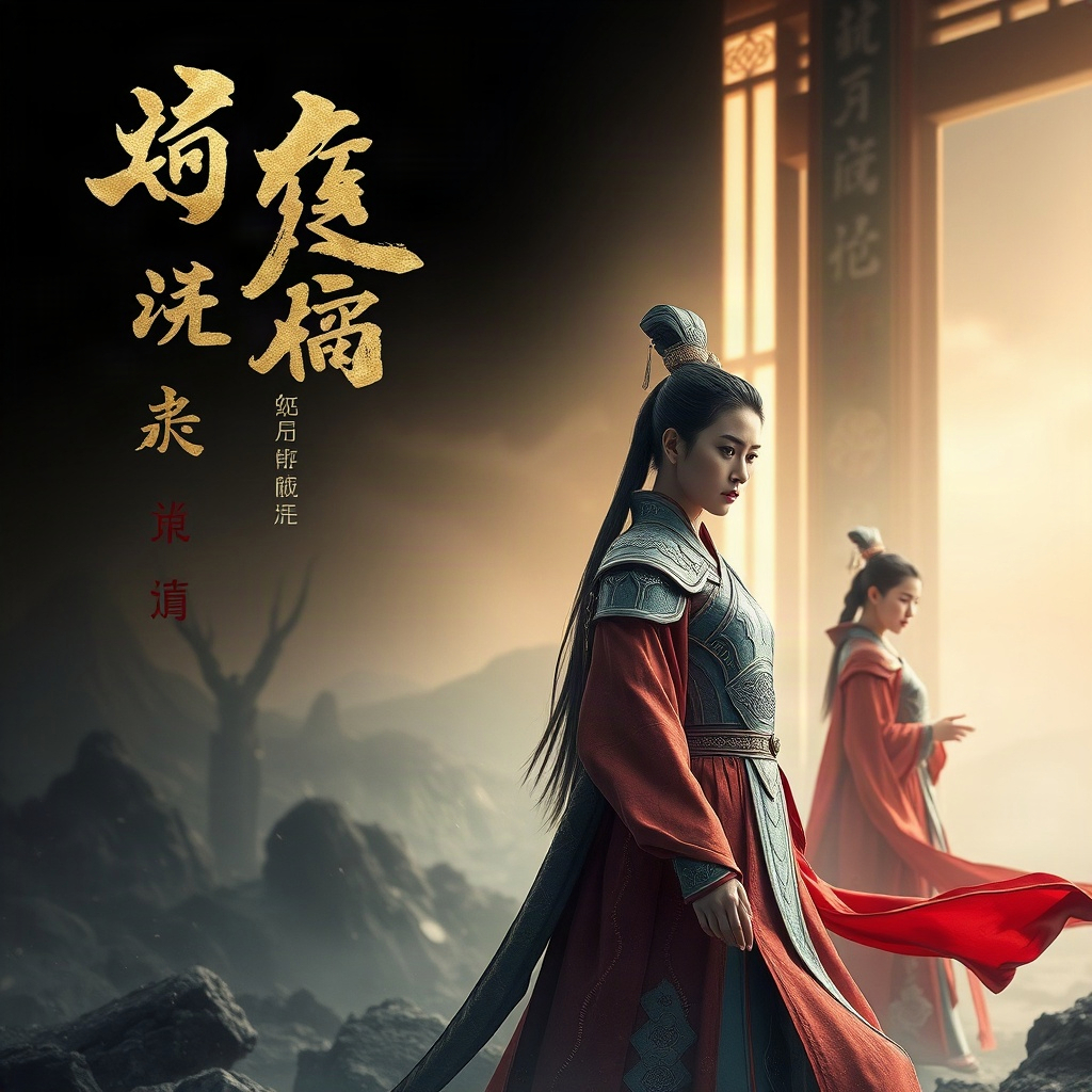AI 短剧《赛博长安》未来古风科幻题材竖版海报